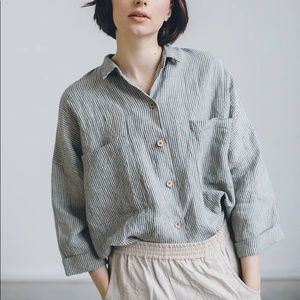 linenfox kay grey stripes shirt